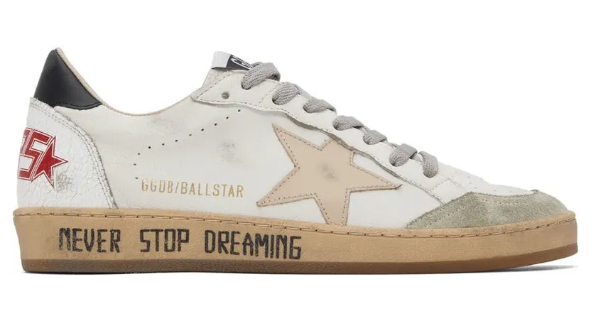 Golden Goose White & Gray Ball Star Sneakers (GMF00117.F002510.10640)