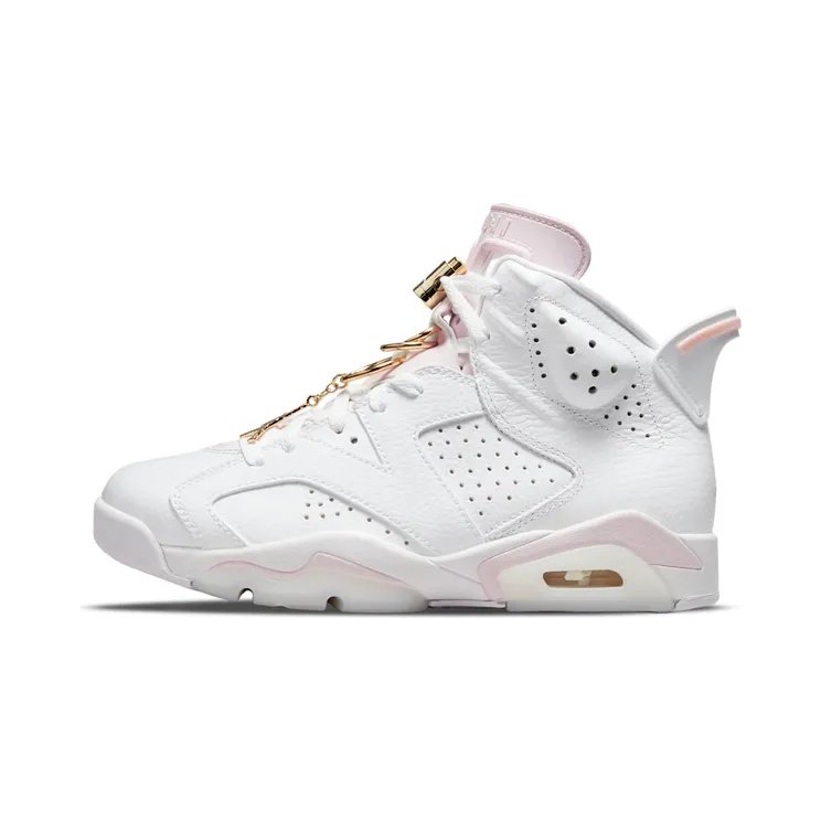 Air Jordan 6 Retro Gold Hoops (2021) “White / Barely Rose / Sail / Metallic Gold” (DH9696-100)