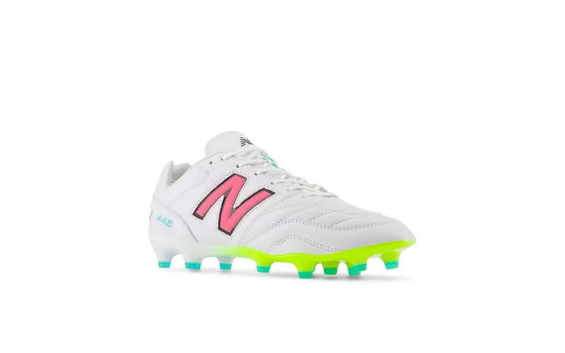 New Balance 442 Pro FG v2 White Hi-Lite Neon Pink (MS41FMWH)