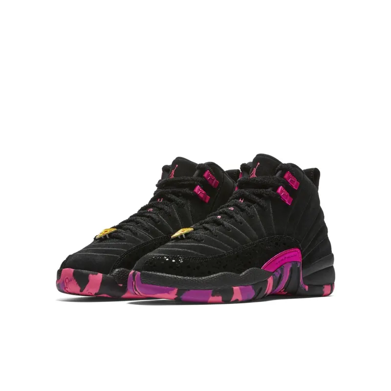 Jordan 12 Retro Doernbecher 2017 (GS) Black/Pink Blast-Hyper Violet (AH6988-023)
