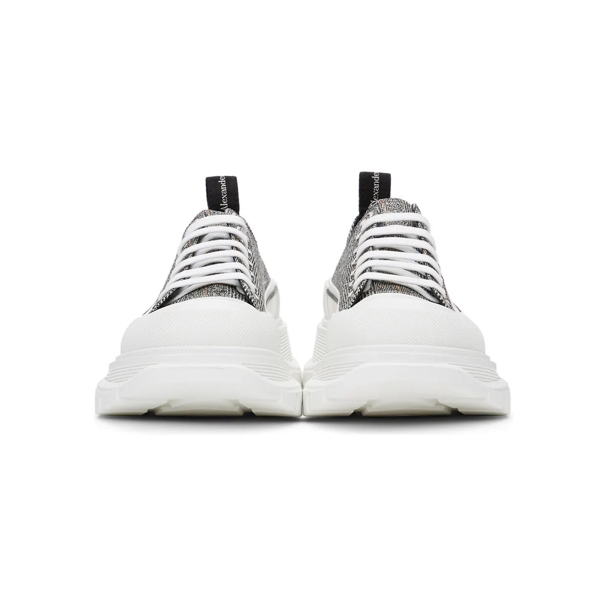 Alexander McQueen Black & White Wool Tread Slick Sneakers (652757W4PE1) (2)