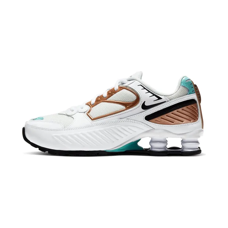 Nike Shox Enigma White Aura Green Rose Gold (W) “White / Spruce Aura / Aurora Green / Black” (BQ9001-100)