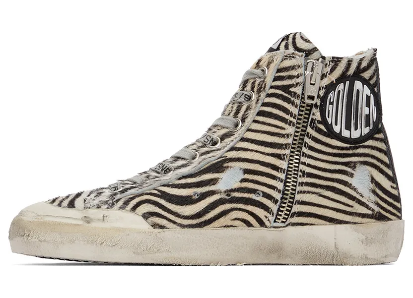Golden Goose Black & Off-White Francy Zebra Sneakers (GWF00114.F002628.81554) (3)