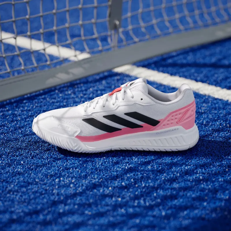 Adidas Courtquick Padelschoenen Cloud White / Core Black / Solar Turbo (KH5915)