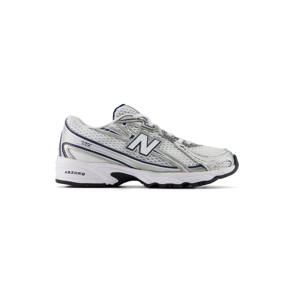New Balance 740 Bungee Lace White Metallic Silver Navy (PZ740WN)
