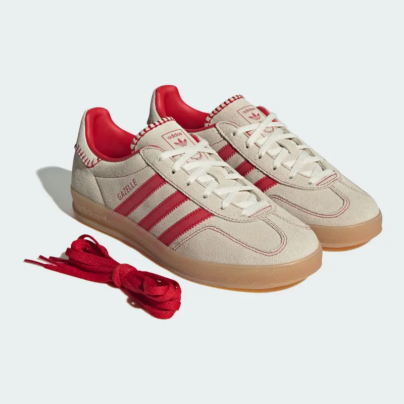 adidas Gazelle Indoor Beige Better Scarlet (JS1402)