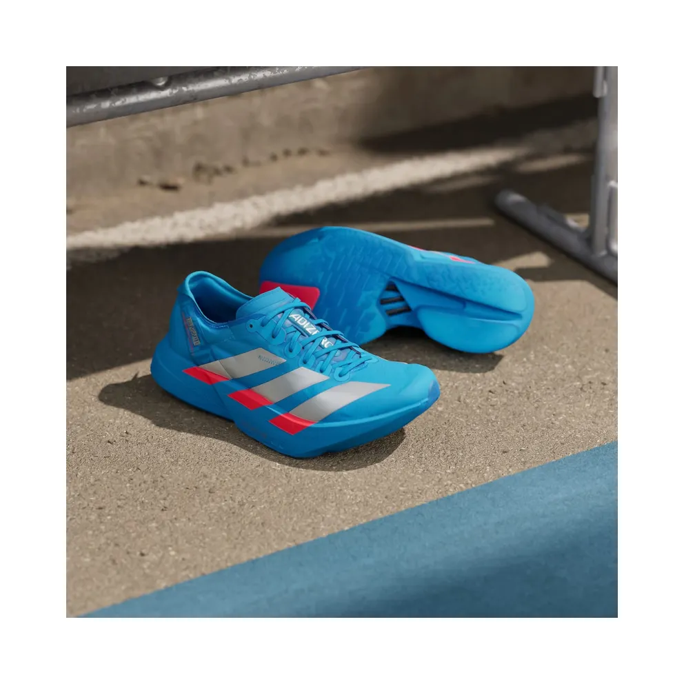 adidas Adizero Adios Pro 4 “Solar Blue / Silver Metallic / Lucid Red” (JR4797)