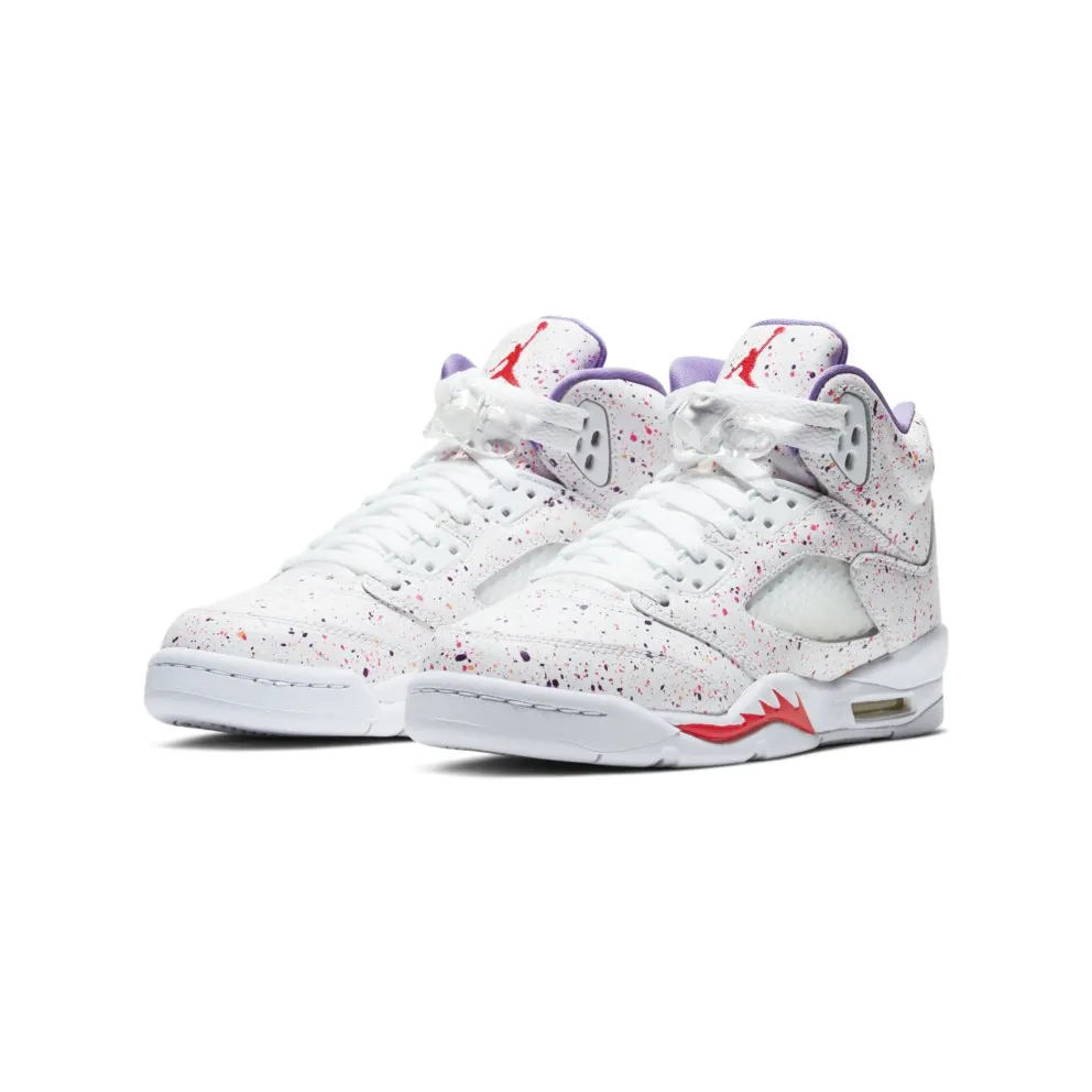 Jordan 5 Retro Easter (2020) (GS) White/Laser Crimson-Voltage Purple (CT1605-100)