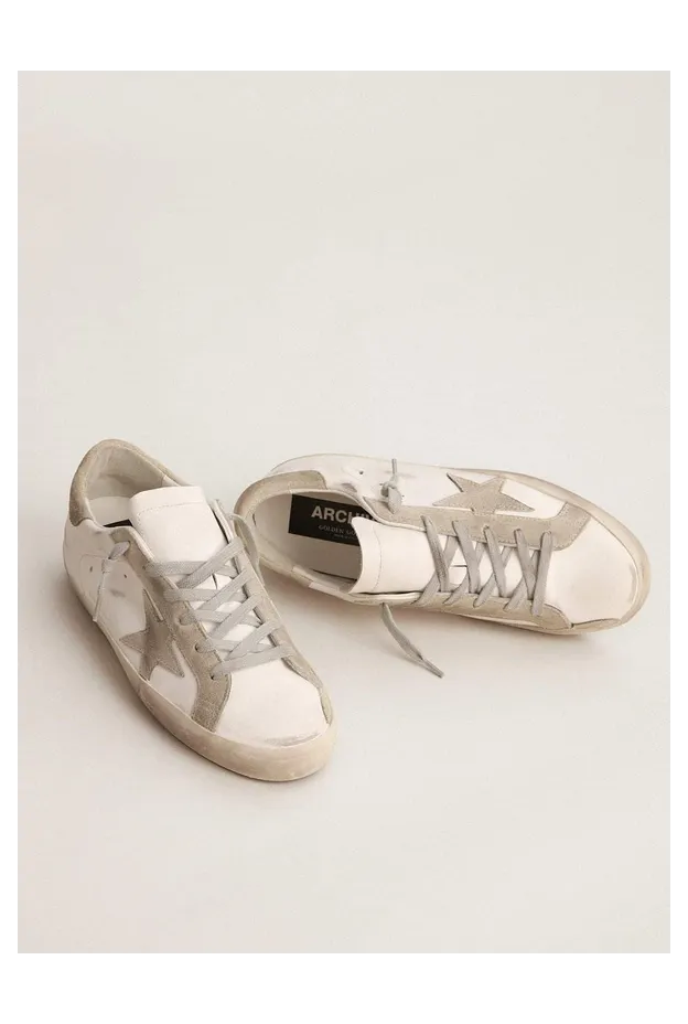 Golden Goose Men’S Super-Star With Gray Suede Star And Heel Tab (GMF00101.F000417.10276) (2)