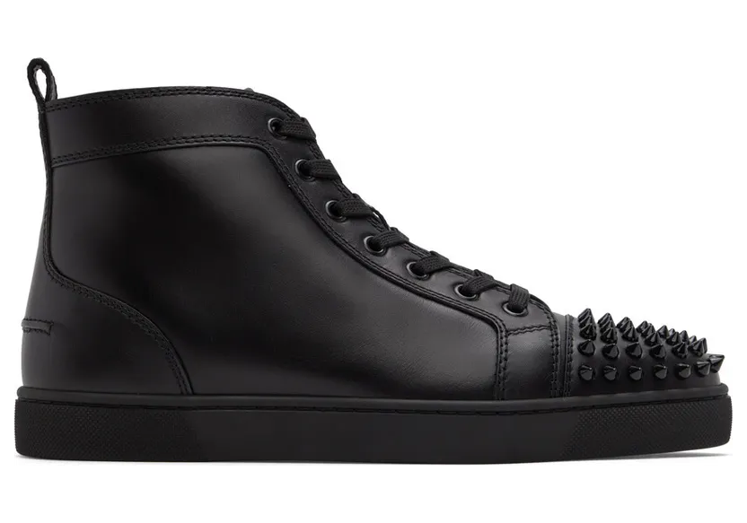 Christian Louboutin White Lou Spikes High-Top Sneakers (1151061)
