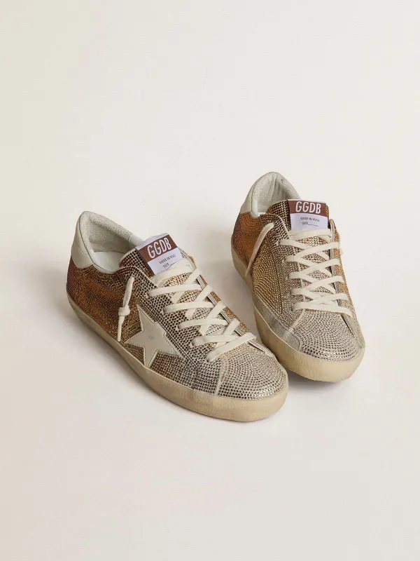 Golden Goose Super-Star In Beige Suede And Multicolored Crystals With Cream-Colored Leather Star And Heel Tab (GWF00101.F007255.80100) (2)