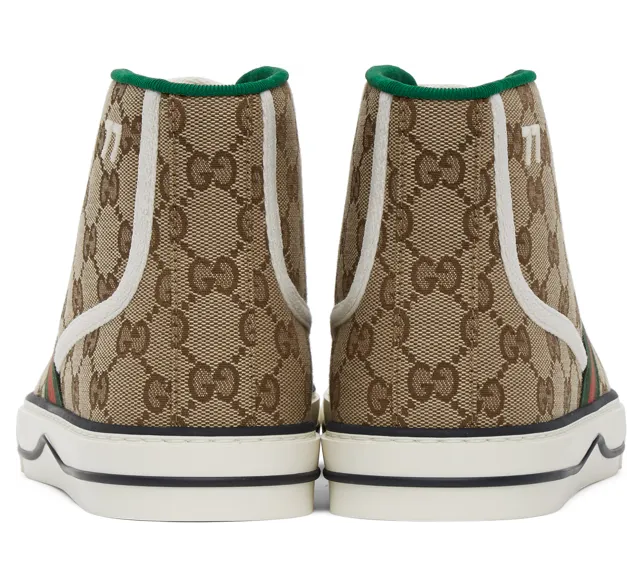 Gucci Beige ‘Gucci Tennis 1977’ High-Top Sneakers (625807 HVK70) (4)