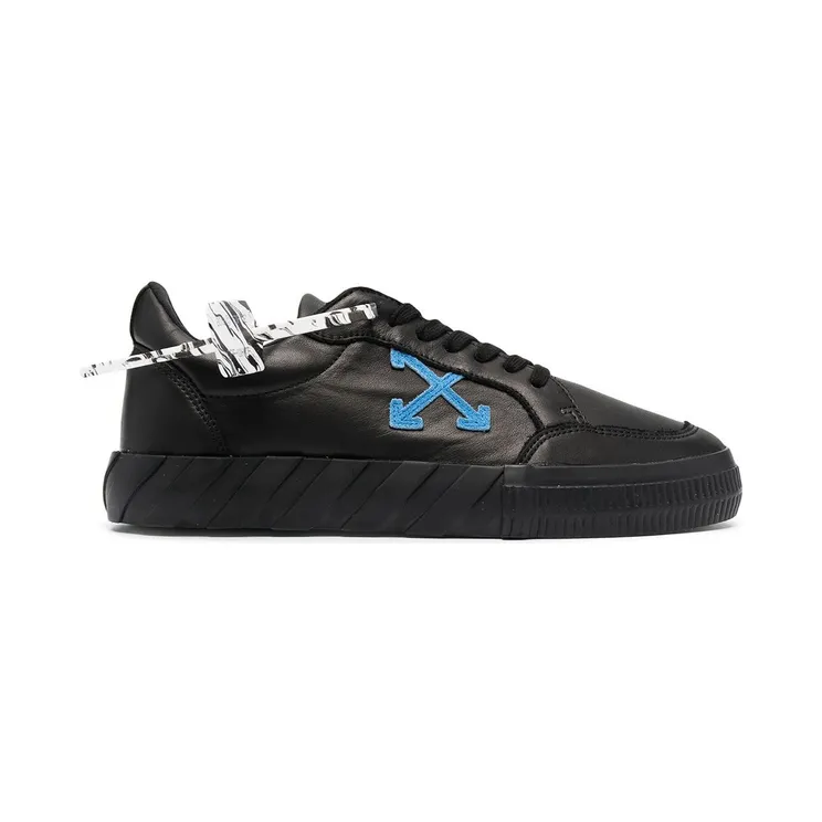 OFF-WHITE Vulc Low Black/Blue Leather SS21 (OMIA085R21LEA0011045)