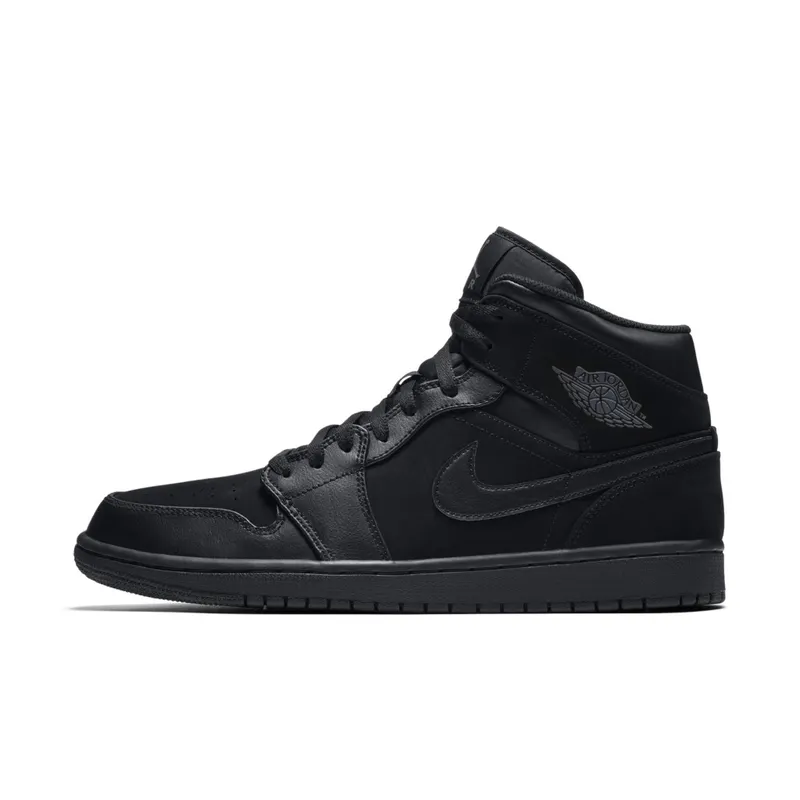 Jordan 1 Mid Triple Black (2018) Black/Dark Grey-Black (554724-050)