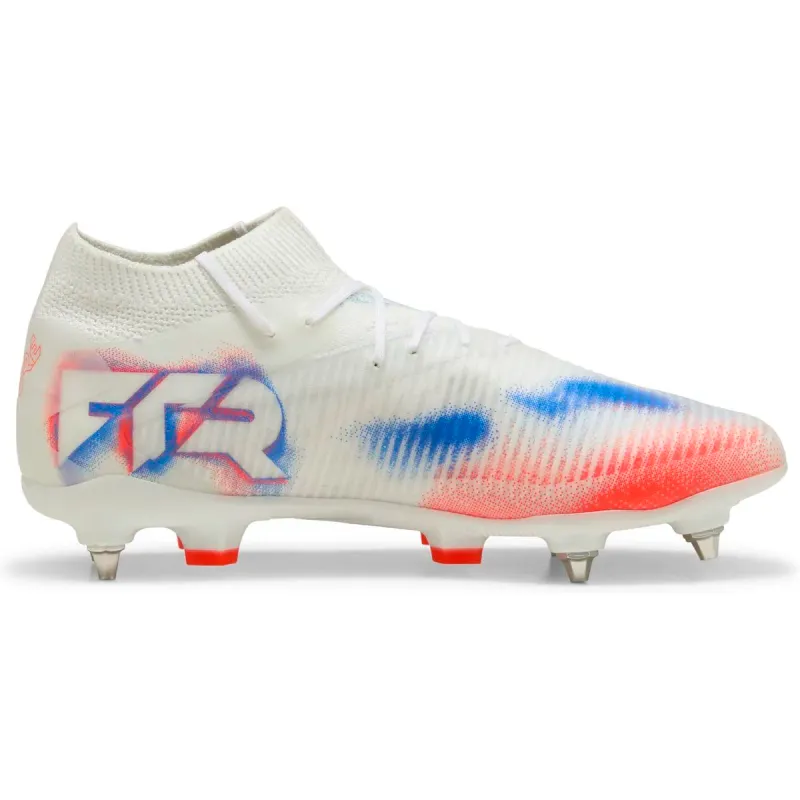Puma Future 8 Pro MxSG Stollen-Fußballschuhe 01 – PUMA white/PUMA black/glowing red 40 für Herren, weiß, Größe 44 ½ EU / 10 UK (108589)