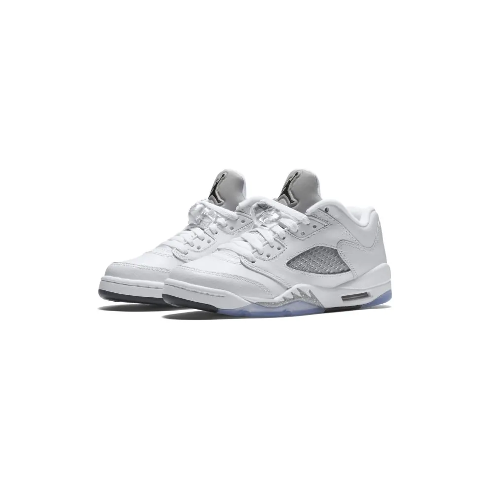 Jordan 5 Retro Low Wolf Grey (GS) White/Black-Wolf Grey (819172-122)