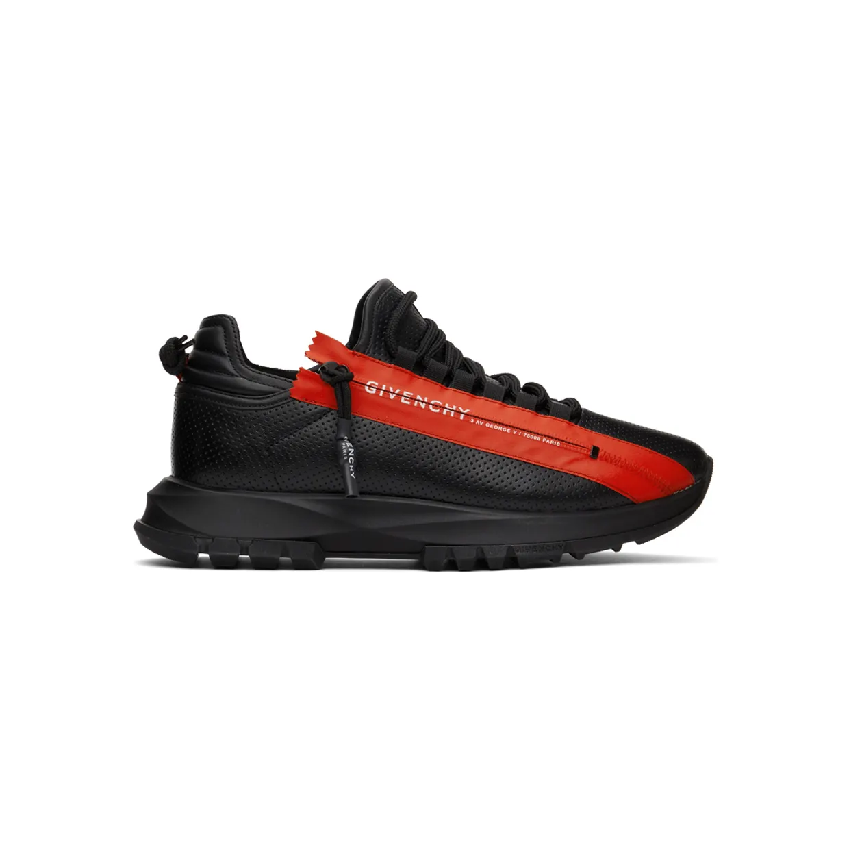 Givenchy Black & Red Spectre Zip Sneakers (BH003MH14R)