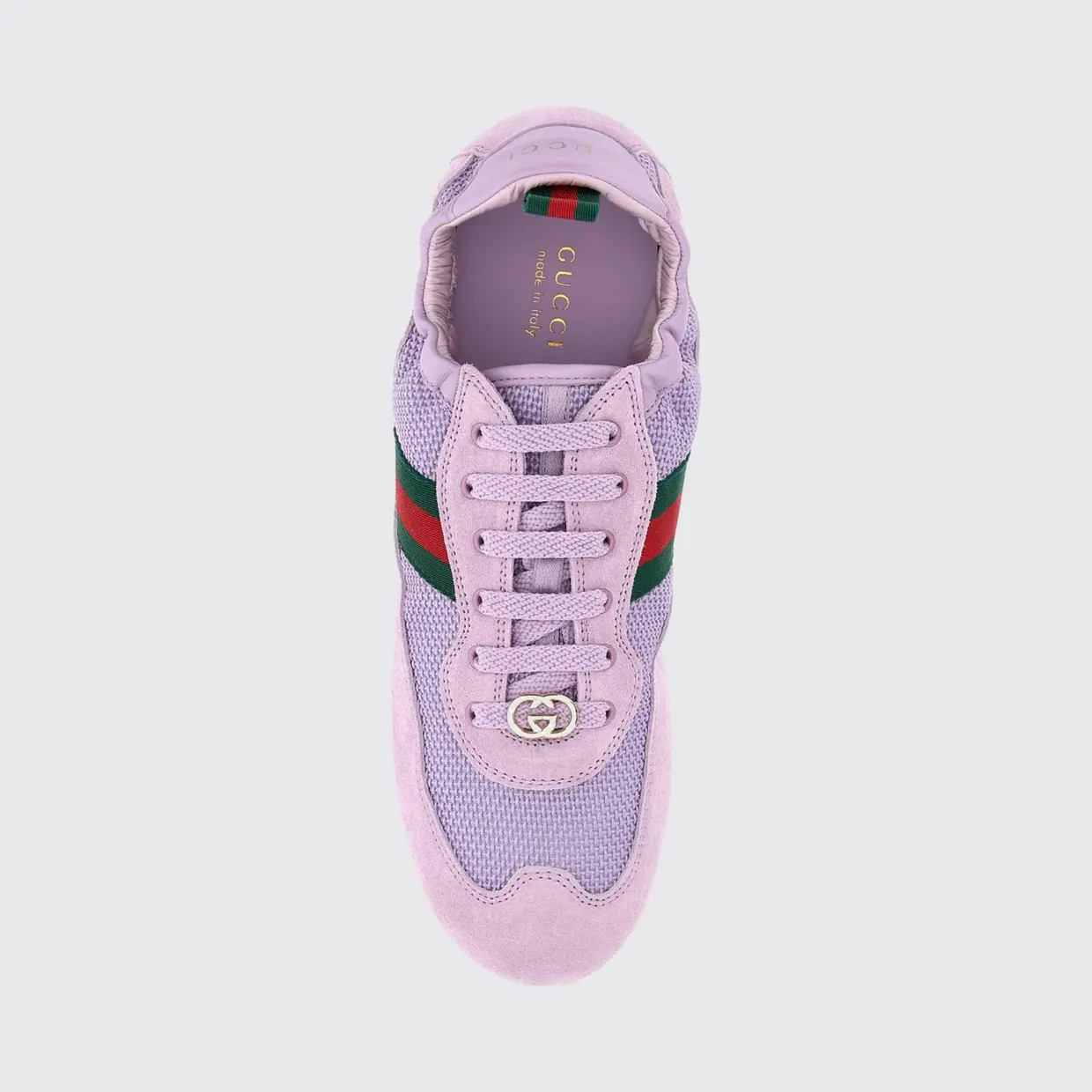 Gucci Shift Suede and Mesh Sneakers Grey (857963AAF1Z5356) (2)
