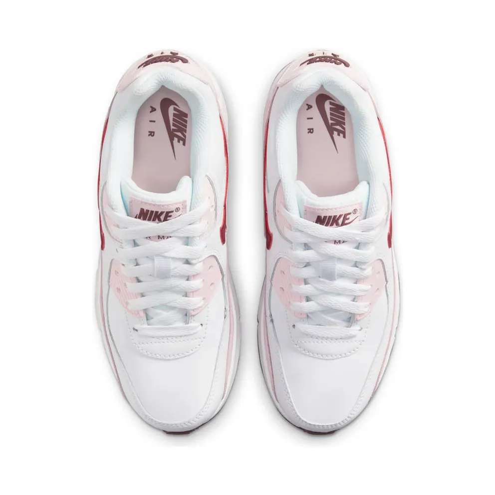 Nike air Max 90 Leather GS “White / Pink Foam / Dark Beetroot” (CD6864-114)