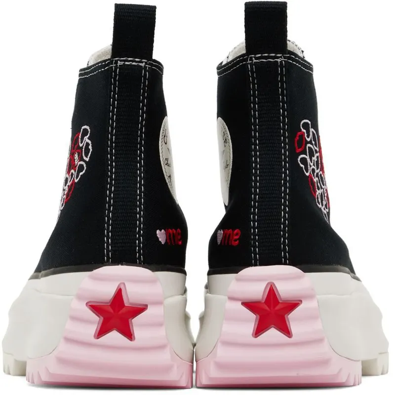 Converse Run Star Hike Platform Embroidered Hearts Black/university Red (A01598C)