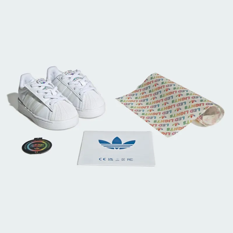 Adidas Superstar Led Lights Comfort Closure Elastic Lace Kids Cloud White / Cloud White / Cloud White (JQ6418)