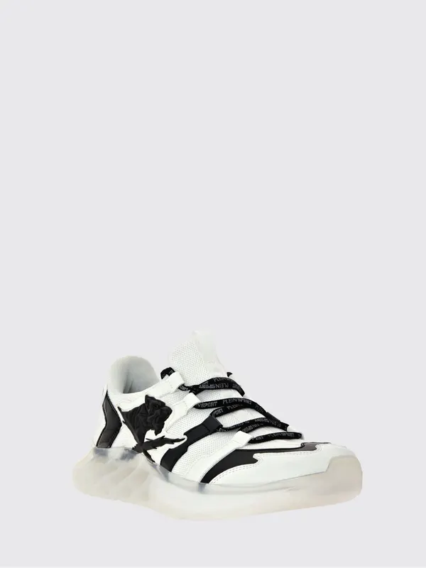 Plein Sport Runner Tiger Bicolor Abstract Print Mesh Sneakers White (FABSUSC0332PTE003N01)