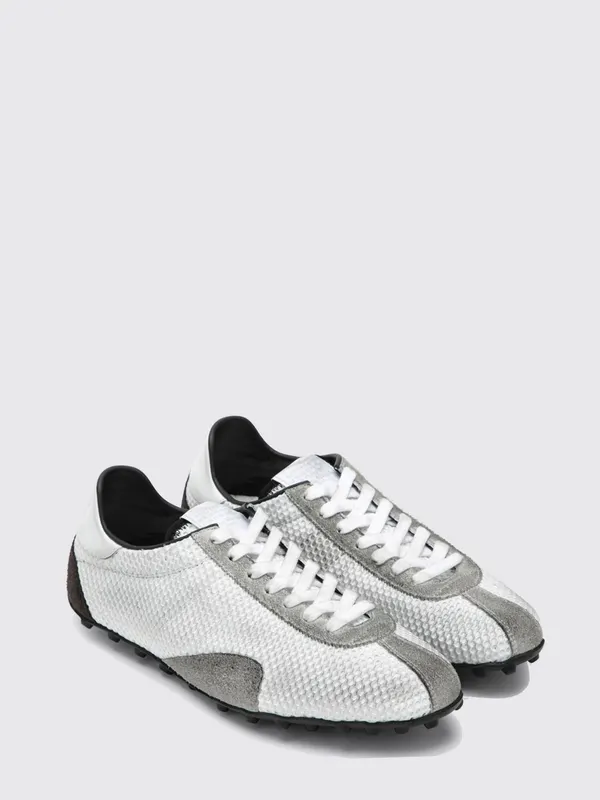 Maison Margiela Sprinters Bicolour Mesh and Suede Trainers White (S97WS0092P7645H0966)