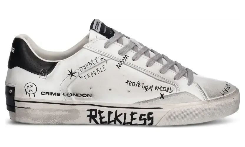 Crime London Sneakers met letterdetail – Wit (11033AA8)