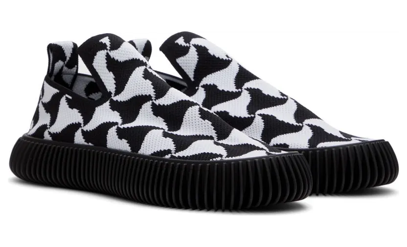 Bottega Veneta Black & White Ripple Sneakers (690123 V1NW) (4)