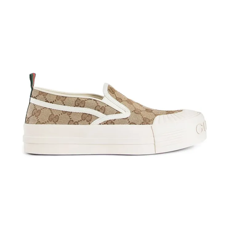 Gucci Slip-On Beige Brown GG Canvas White (836059-FAENW-9746)