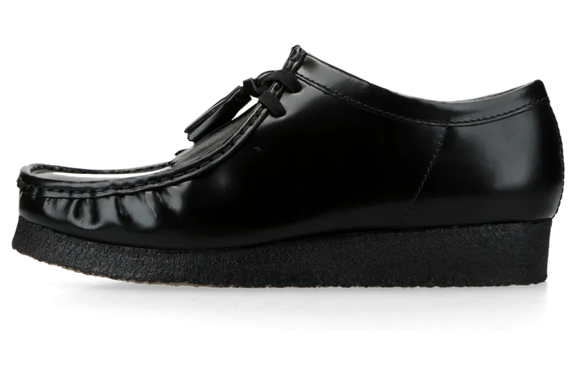 Clarks Wallabee “Black Hi Shine Leather” (26183780)