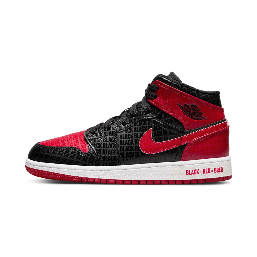 Air Jordan 1 Mid Bred Text (GS) (DM9650-001)