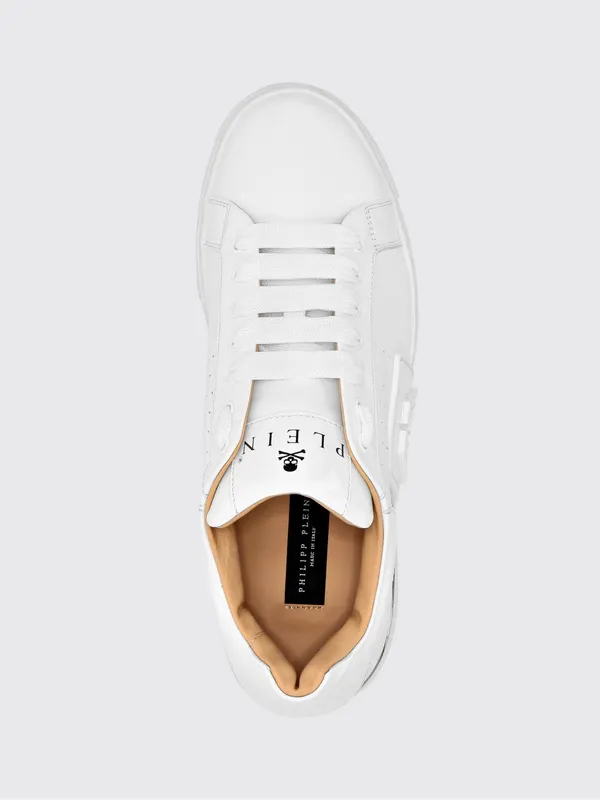 Philipp plein Low-Top Hexagon Sneakers in Smooth Leather with Tone-on-Tone Rubber Logo White (FACSUSC0474PLE025N01) (3)