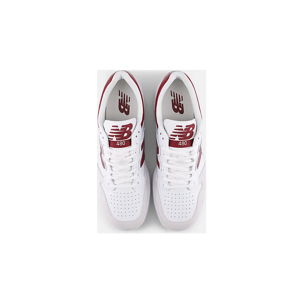 New Balance 480 White Beige Dark Red (BB480LIR)