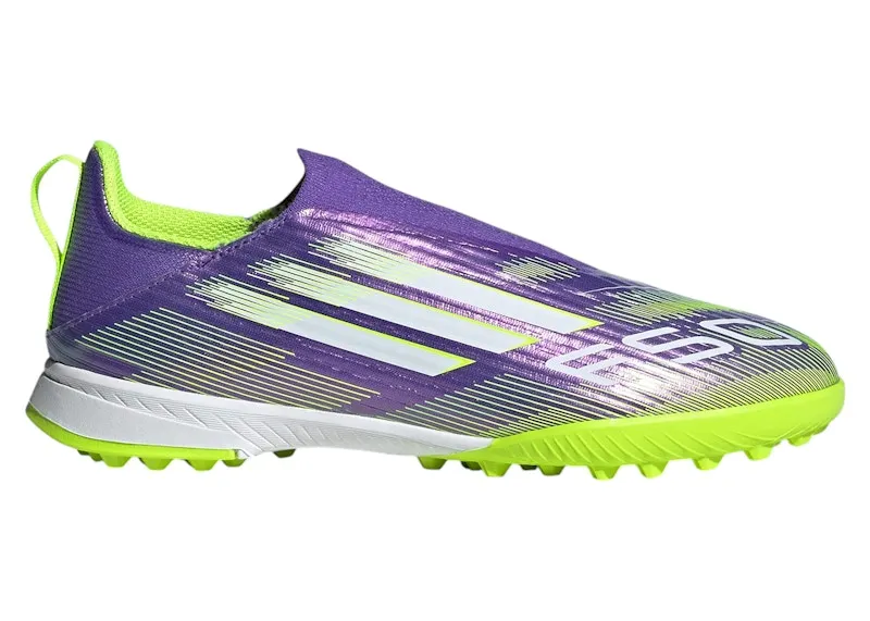 adidas F50 League Laceless TF Purple Rush Cloud White Lucid Lemon (JI0010)