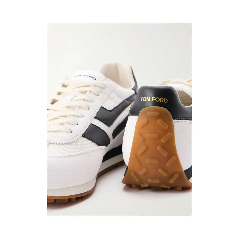 Tom Ford Mick Leather-Trimmed Suede and Mesh White (J1511-LCL456N)