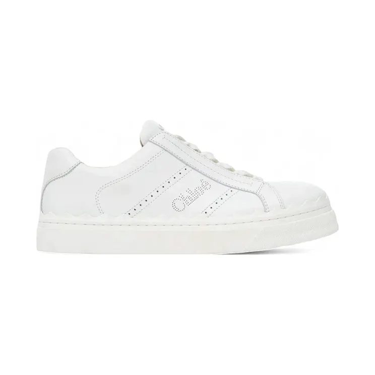 Chloe Perforated Calfskin Lauren Sneakers White (CHC23W953GQ101)