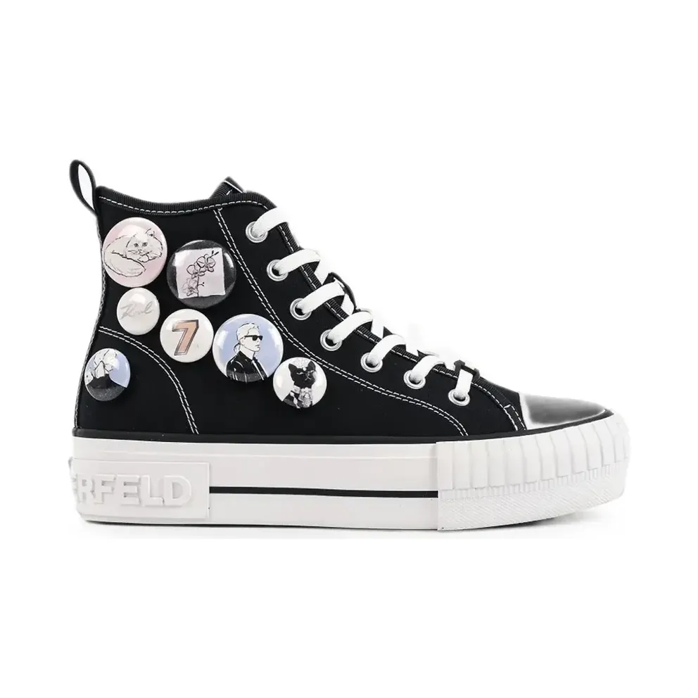 Karl Lagerfeld Kampus Max sneakers verfraaid met badge – Schwarz (KL60459)
