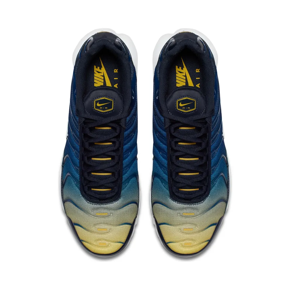 Nike Air Max Plus Gradient Pack (Obsidian) Obsidian/Gym Blue-Lemon Wash-White (852630-407)