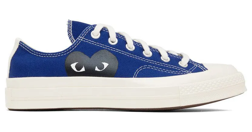 Comme des Garçons Play Grey Converse Edition Half Heart Chuck 70 Low Sneakers (P1K121)