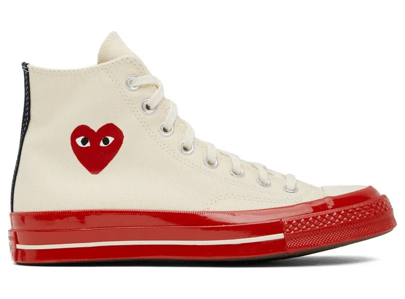 Comme des Garçons Play Off-White Converse Edition Chuck 70 High-Top Sneakers (P1K124)
