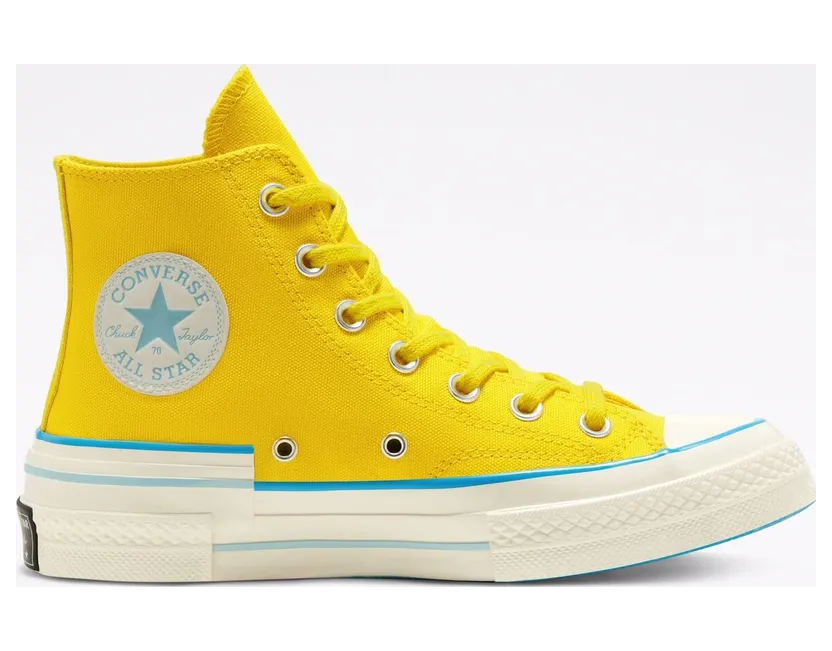 Converse Chuck 70 High ‘Popped Color – Speed Yellow’ Speed Yellow/Sail Blue/Egret (568801C)