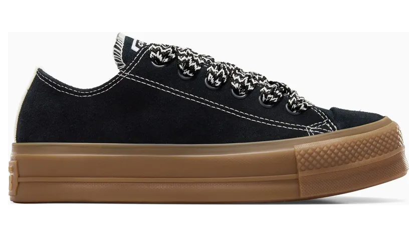 Converse Chuck Taylor All Star Lift Platform Suede Black, White Black/ Brown (A08306C)