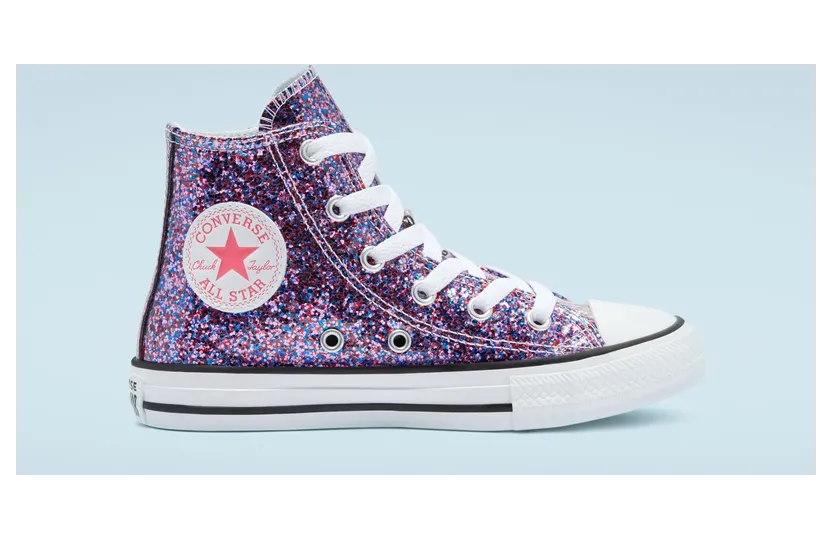 Converse Coated Glitter Chuck Taylor All Star High Top Bold Pink/White/Black (670176C)