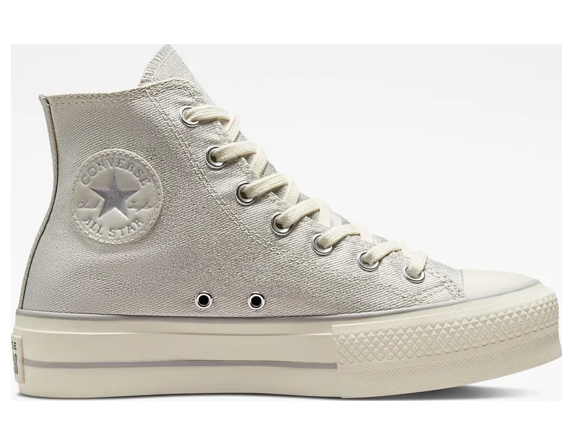 Converse Digital Powder Platform Chuck Taylor All Star High Top Pure Silver/Pure Silver/Egret (571082C)