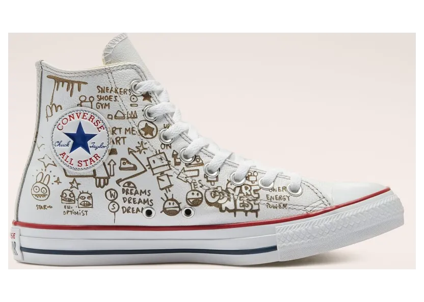 Converse Distressed Graffiti Chuck Taylor All Star High Top White White (169926C)