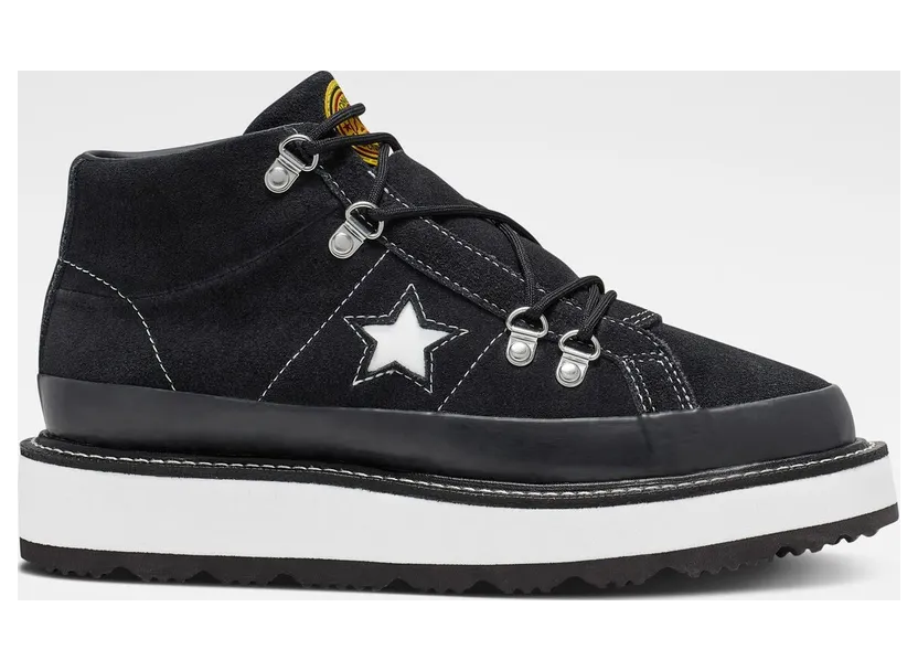 Converse Fleece Lined Boot One Star Mid für Damen Black, White Black/ White (566163C)