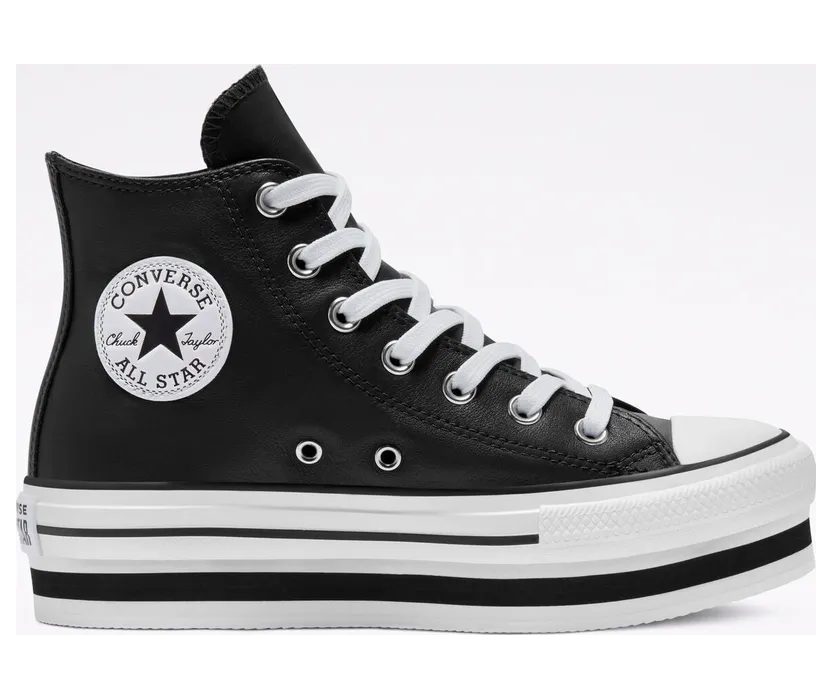 Converse Leather EVA Platform Chuck Taylor All Star High Top Black, White Black/ White (569722C)
