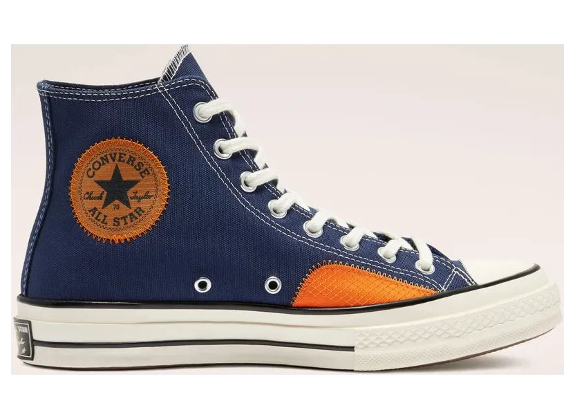 Converse Navy and Orange Alt Exploration Chuck 70 Hi Sneakers (170127C)