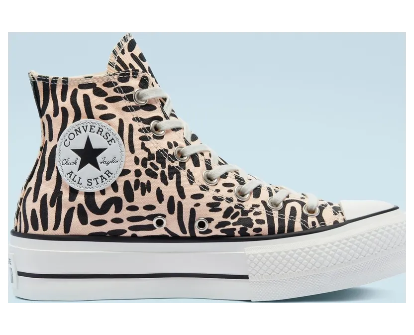 Converse Pink and Black Chuck Taylor All Star Lift Platform High Sneakers (571084C)